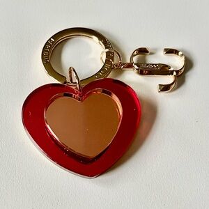 Gold and Red JIMMY CHOO WOMEN HEART CHARM KEYCHAIN NEW